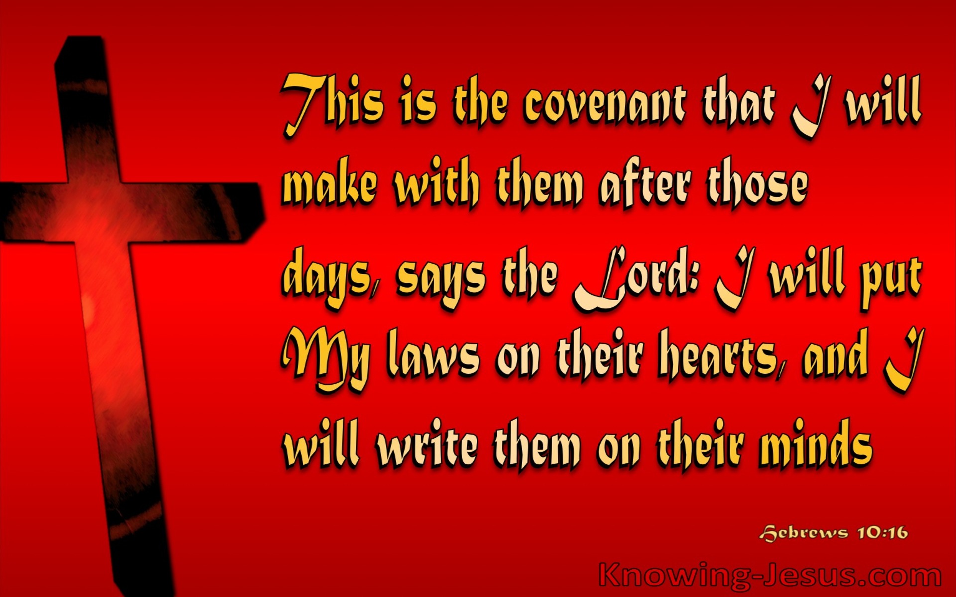 Hebrews 10:16 My Laws In Their Heart (red)
